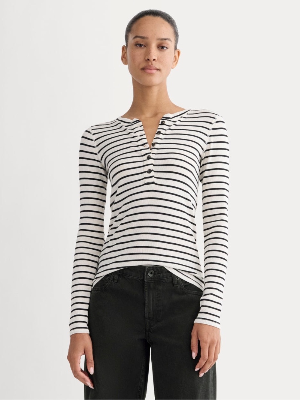 Everlane The Luxe Rib Henley Size: L, NWOT